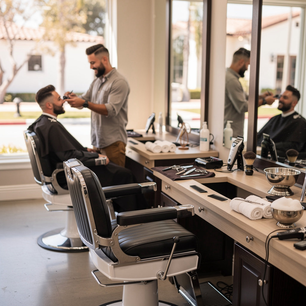 The Palms Barber Shop professional barber providing a classic haircut service in Santa Barbara